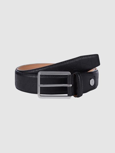 Calvin Klein Táskák & Kiegészítők HU796231 | Calvin Klein Embossed Bőr Férfi Öv Fekete
